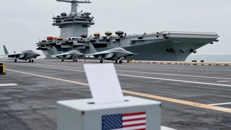 Illustration for: Carrier Moves as Early Votes Surge