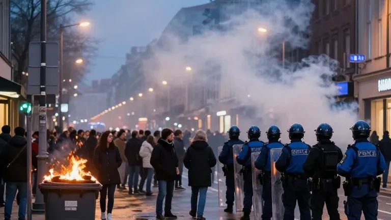 Illustration for: France Logs 980 Arrests as New Protest Wave Turns Violent